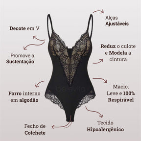 Body Modelador de Renda - Luxo Slim | + Brinde Calcinha Modeladora