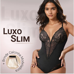 Body Modelador de Renda - Luxo Slim | + Brinde Calcinha Modeladora