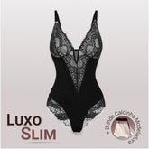 Body Modelador de Renda - Luxo Slim | + Brinde Calcinha Modeladora